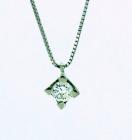 Ciondolo punto luce in oro bianco con diamante ct 0.14 G  VVS  cod. 4888 TR